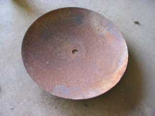 disc blade before cleaning