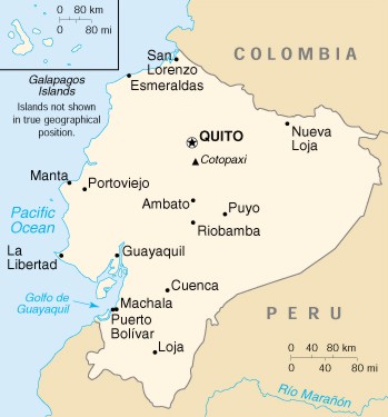 map of Ecuador